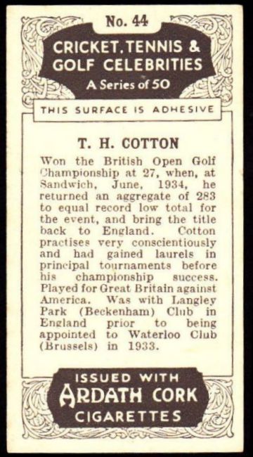 BCK 1935 Ardath Cricket Tennis & Golf Celebrities